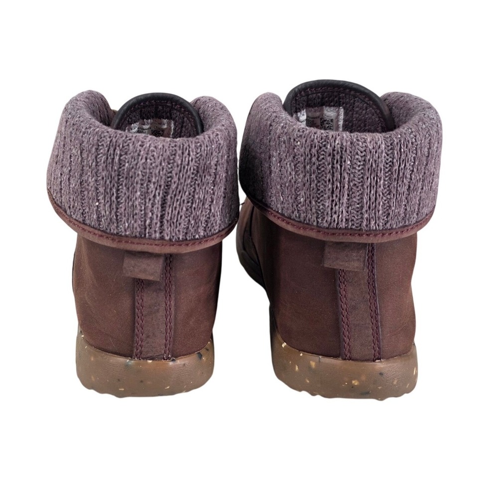 Chaco Borealis Ledge Mahogany Brown Leather Waterproof Knit Cuff Boots sz 9.5 - Picture 8 of 13